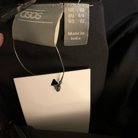 NWT ASOS black floral dress dark romantic Goth whimsical size 12 - Picture 8 of 8